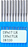 Голки DOTEC DPx17 LR для прямострочних машин на важкі тканини, шкіру. Голка з ріжучим вістрям